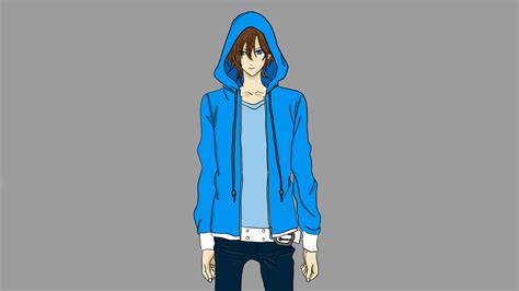 Anime Guy In Blue Hoodie By Rudi395 On Deviantart