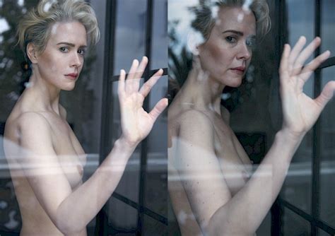 Untouched Outtakes Of Sarah Paulson Topless For W Magazine Nipslip