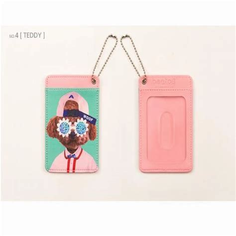 Fashion Card Holders Pink Adhesive Sticker Back Cover Card Holder Case