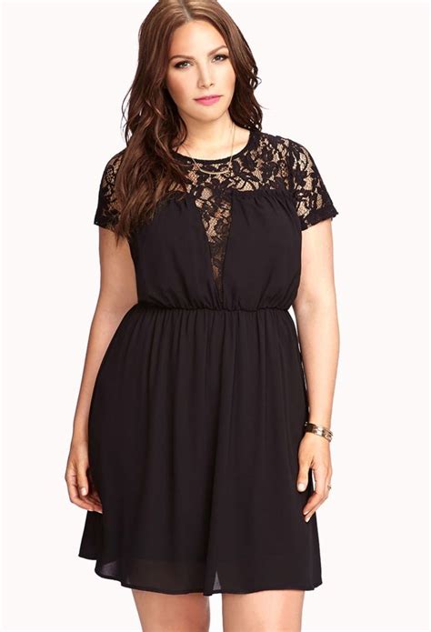 Forever21 Little Black Dress For Plus Size Women Lace Style Plus Size