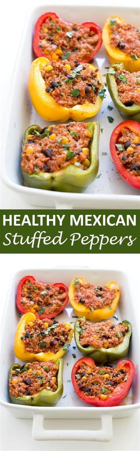 Healthy Turkey And Quinoa Mexican Stuffed Peppers Recipe Healthy