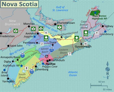 Large Detailed Tourist Map Of Nova Scotia Printable Map Of Nova