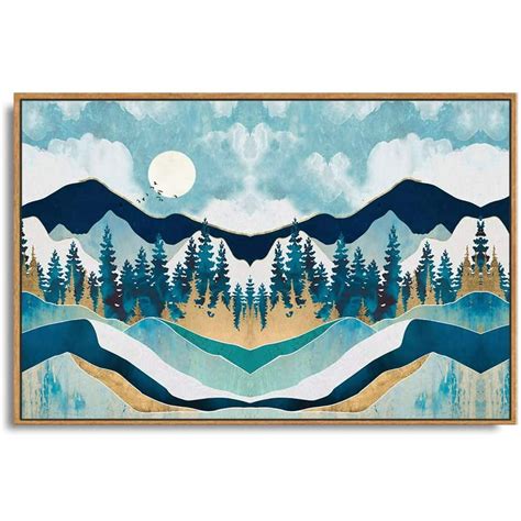 Wall26 Framed Abstract Mountain Canvas Prints Wall Art Nature Scenery