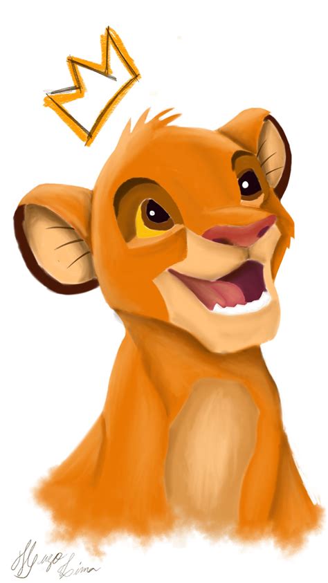 A Drawing Of A Smiling Lion With A Crown On Its Head And The Word King Written Above It