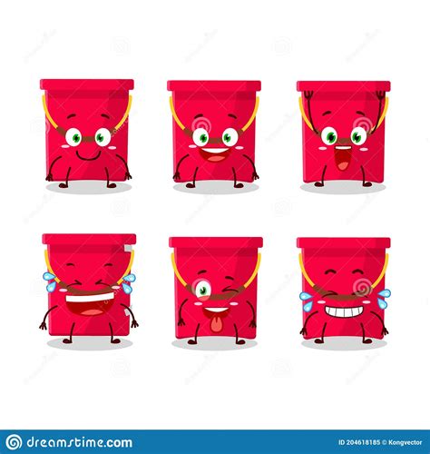 Cartoon Character Of Red Bucket With Smile Expression Stock Vector Illustration Of Body