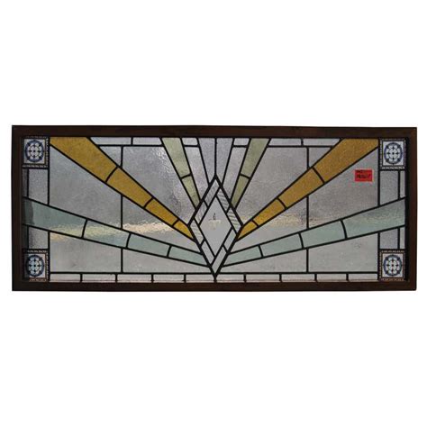 Vintage English Art Deco Style Stained Glass Window For Sale At 1stdibs