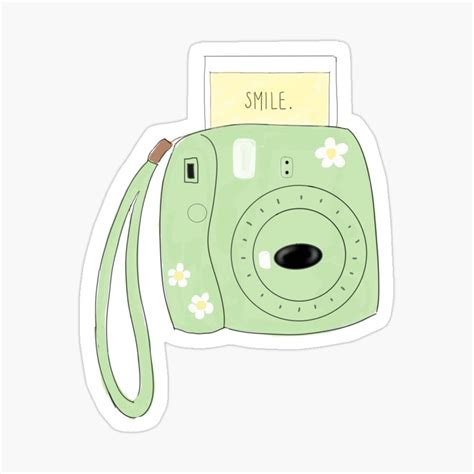 Smile Polaroid Camera Glossy Sticker By Gs214 In 2020 Cute Laptop