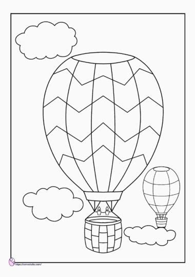Gambar Mewarnai Kendaraan Udara Balon Udara