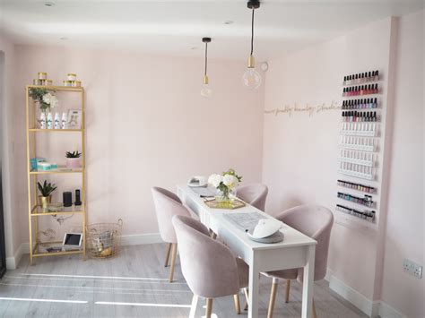 Pink And Gold Nail Bar Salon Interior Design Salon Interior Nail
