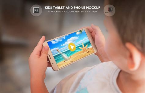 kids tablet  phone mockup rsplaneta graphic design