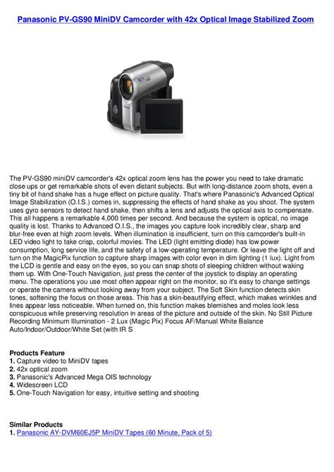 Panasonic Pv Gs90 Minidv Camcorder With 42x Optical Image Stabilized
