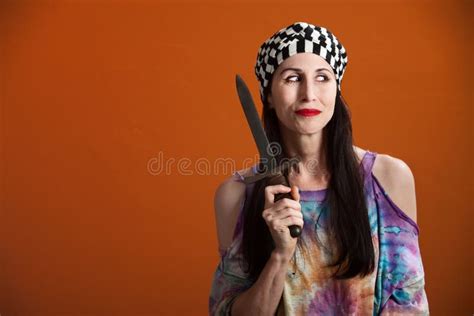 Woman With Knife Stock Images Image 18368614