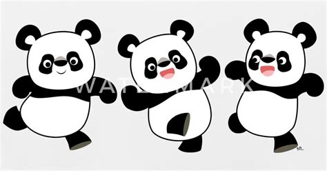 Three Cute Cartoon Pandas By Cheerful Madness By Cheerfulmadness