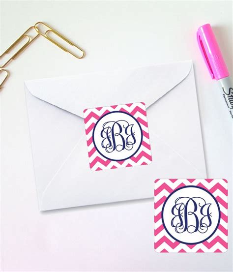 Download And Print These Free Printable Monogram Chevron Stickers Using