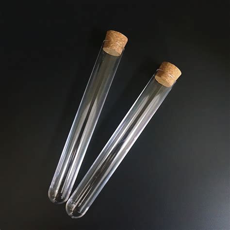Pcs Lot X Mm Plastic Test Tubes With Cork Stopper For Kind Laboratory Experiments And