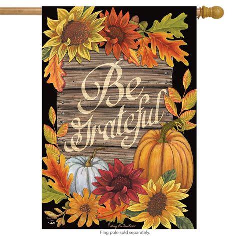 Be Grateful Fall House Flag Briarwood Lane