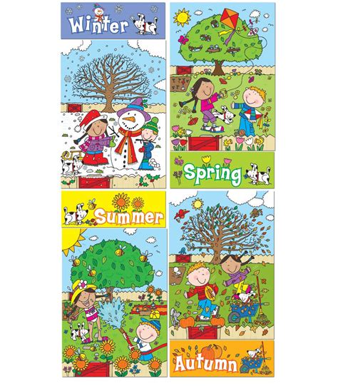 Four Seasons Bulletin Board Set Carson Dellosa Publishing