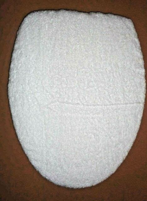 White Terry Cloth Elongated Toilet Seat Lid Cover Ebay