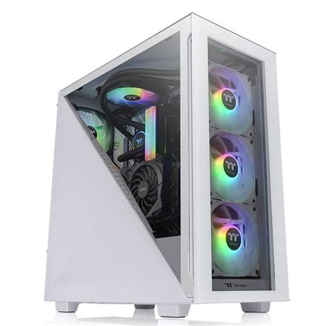 Thermaltake Divider Tg Snow Argb Mid Tower Chassis White Beecost