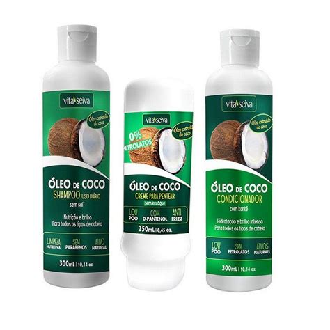 Kit Vita Seiva Shcondcr Oleo De Coco Produtos De Cabelo Óleo De Coco Shampoo Oleo De Coco
