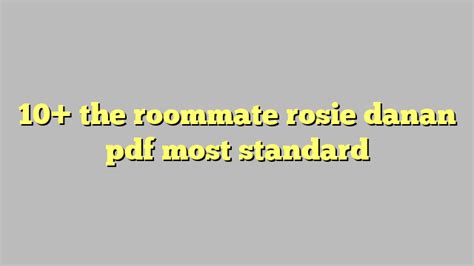 10 The Roommate Rosie Danan Pdf Most Standard Công Lý And Pháp Luật