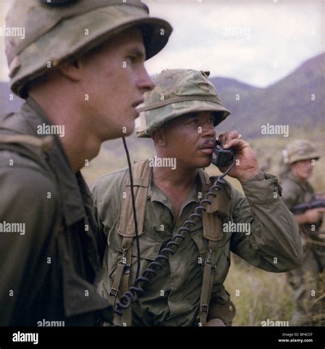 A Member Of B Troop 1st Squadron 9th Cavalry Talks On A Radio During