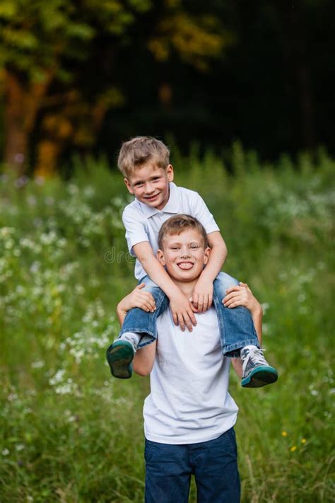 Two Brothers Having Fun Stock Image Image Of Kids Positive 112478461