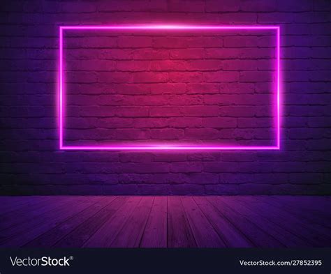 Vector Brick Wall Room Background Neon Light Download A Free Preview
