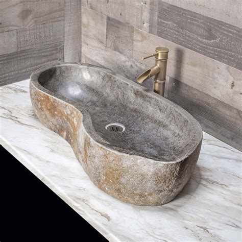 River Stone Vessel Sink Bathroom Fixtures Decora Loft