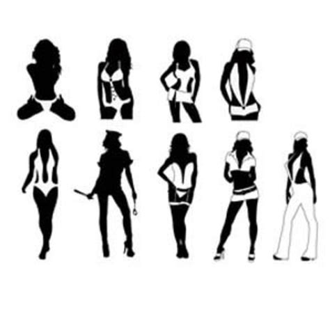 Sexy Girls Silhouettes Free Vector Vector Toolxox Com