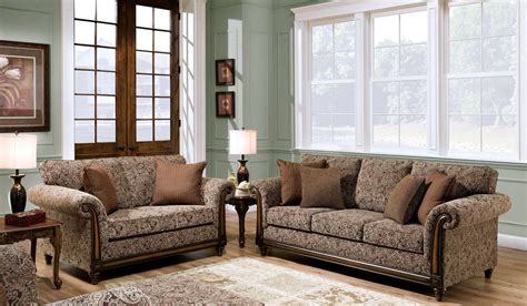 This Tapestry Sofa And Loveseat Set Has A Classic Traditional Style