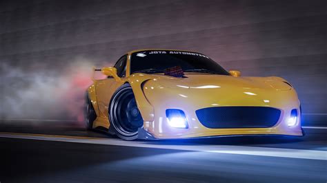 1920x1080 Yellow Mazda Rx7 Drifting 4k Laptop Full Hd 1080p Hd 4k