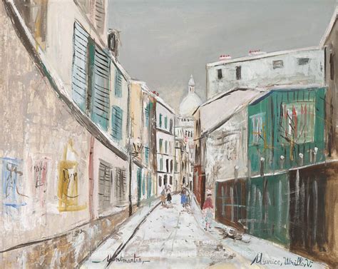 Maurice Utrillo Rue Saint Rustique Sous La Neige Painting Reproductions