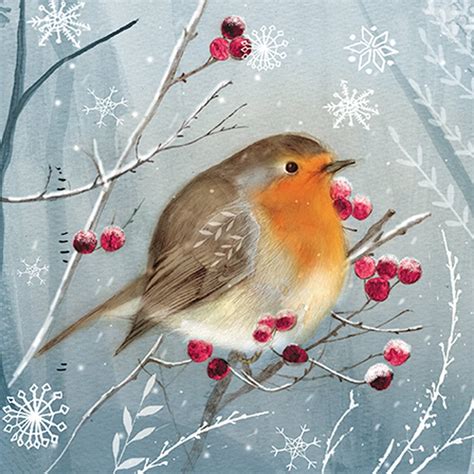 The Almanac Gallery Robin Winter Scene Pack Of 8 Charity