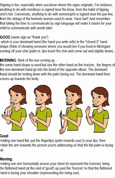 Sign Language For Good Morning Childhood Education