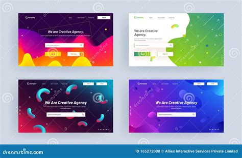 Creative Agency Landing Page Design With Different Abstract Pattern