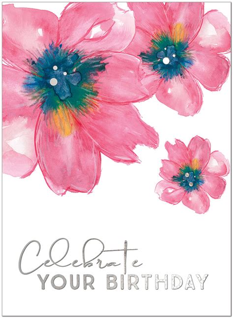 Watercolor Floral Birthday Floral Birthday Card Posty Cards
