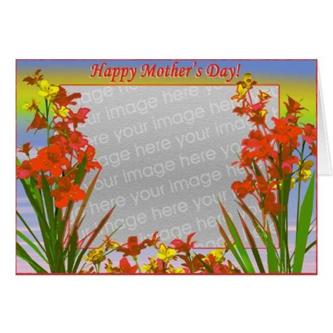 Happy Mothers Day Flowers Photo Frame Card Zazzle