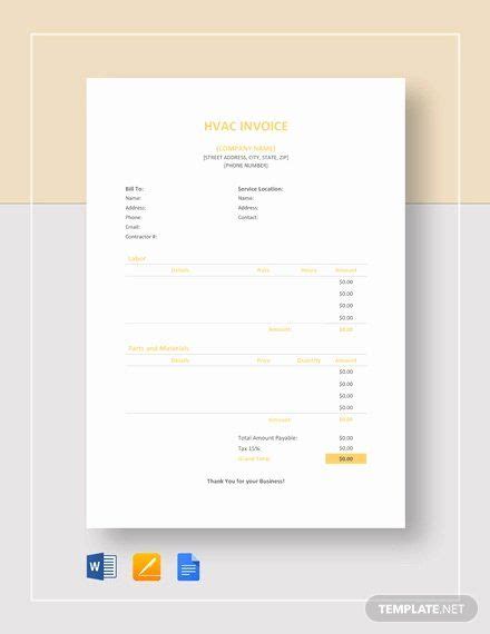 This free work order template offers a printer friendly work order form that is fully customizable for all your work order needs. Hvac Service order Invoice Template Fresh Hvac Invoice Template 7 Free Word Excel Pdf format in ...