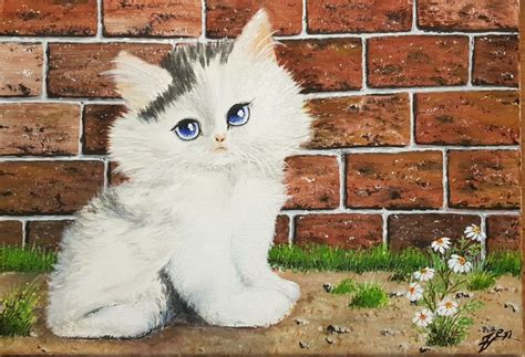 Acrylic Painting Cute Kitten On Canvas Cute Kittens Tuval Sanatı