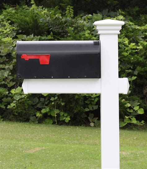Mailbox With White Vinyl Post Decorative Base And Federation Etsy