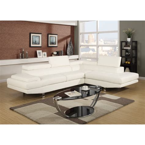 Baxton Studio Selma White Leather Modern Sectional Sofa Ids077p Sec