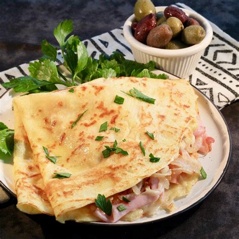 Best Folded Crepes With Smoked Ham And Butter Recipes