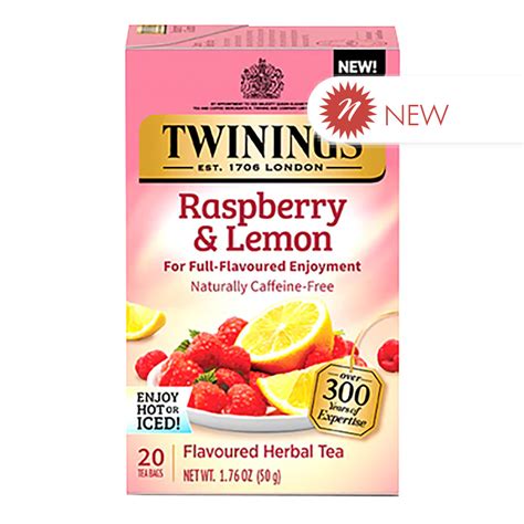 Twinings Raspberry And Lemon Herbal Tea 20 Ct Box Nassau Candy