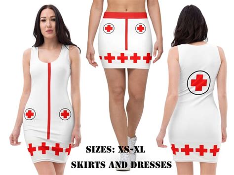 Sexy Nurse Mini Skirt Women Halloween Cosplay Dress Bodycon Etsy