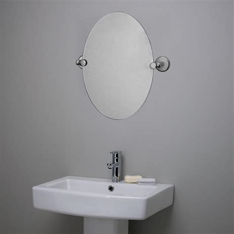 Croydex Islington Oval Frameless Bathroom Mirror Chromewhite Wall