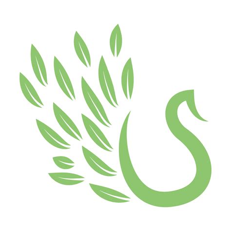 Letter S For Swan With Leaf Logo Symbol Icon Vector Graphic Design