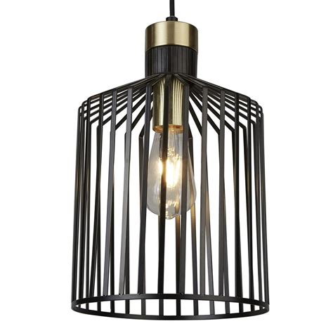 Black Cage Straight Pendant E2 Contract Lighting