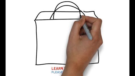 Easy Step For Kids How To Draw A Shopping Bag Youtube