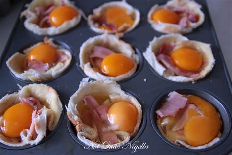 mini bacon egg pies    nigella